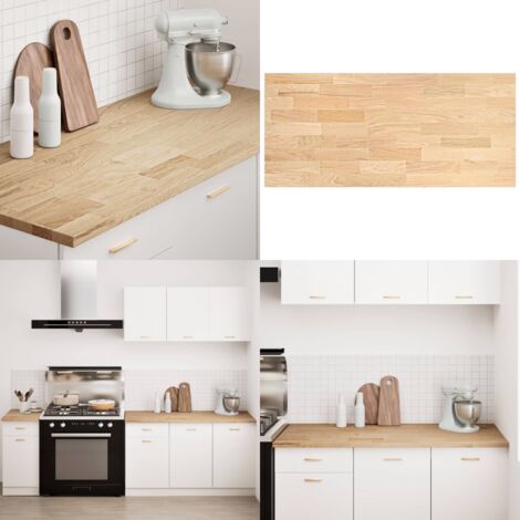 Encimera de cocina rectangular madera maciza roble - Encimera de roble - Encimera de madera