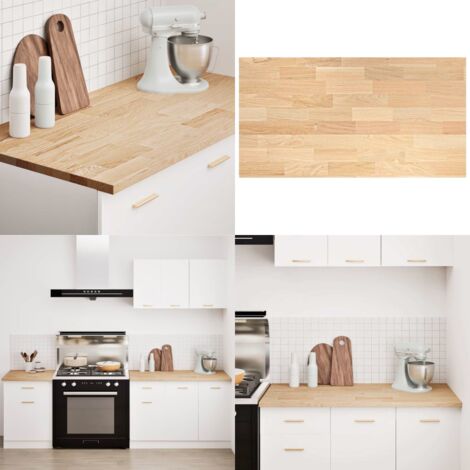 Encimera de cocina rectangular madera maciza roble - Encimera de roble - Madera maciza