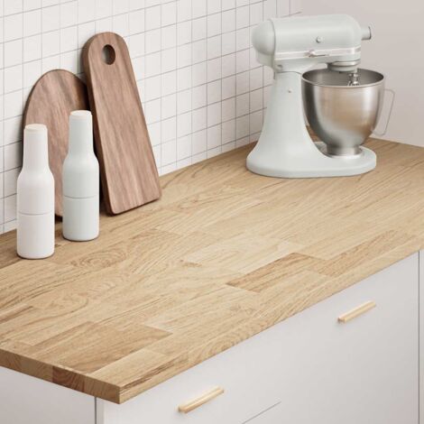 Encimera de cocina rectangular madera maciza roble vidaXL