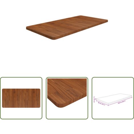 Encimera de madera -  Encimera baño madera maciza tratada marrón oscuro 100x50x2,5 cm