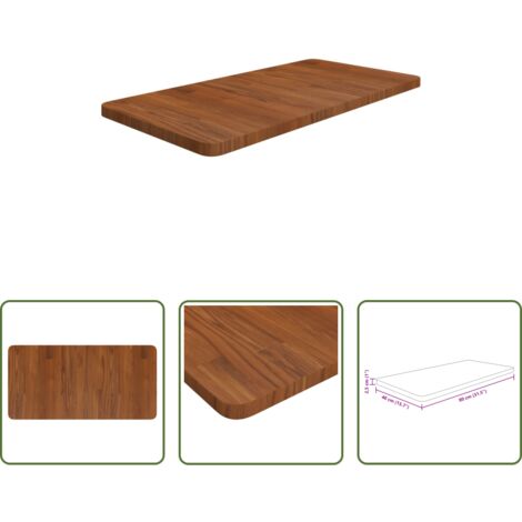Encimera de madera -  Encimera baño madera maciza tratada marrón oscuro 80x40x2,5 cm