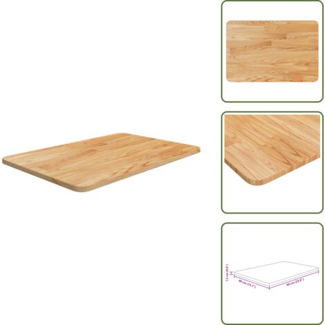 Encimera de madera - vidaXL Encimera baño madera maciza tratada marrón claro 60x40x1,5 cm - Superficie de cocina