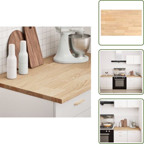 Encimera de madera - vidaXL Encimera de cocina rectangular madera maciza roble - Cocina rústica