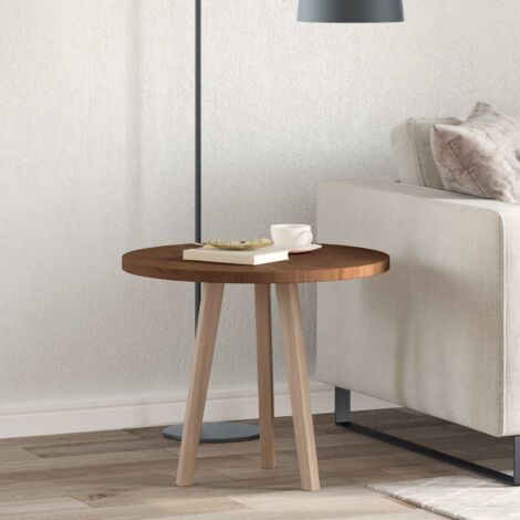 Encimera Marrón oscuro Ø 60 x 2.5 cm Madera de roble sólida