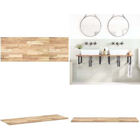 Encimera tocador de baño madera acacia sin tratar 120x50x2 cm - Madera de acacia - Encimera de tocador