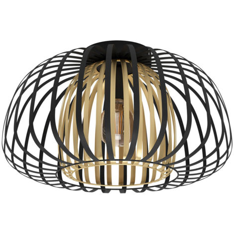 Encinitos a soffitto Black, Gold H: 26 Ø: 45 cm dimmerabile