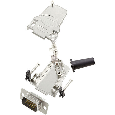 encitech D45ZF09-HDP15-W-K 6355-8064-01 D-SUB Stiftleisten-Set 45 ° Polzahl: 15 Lötkelch 1 St.