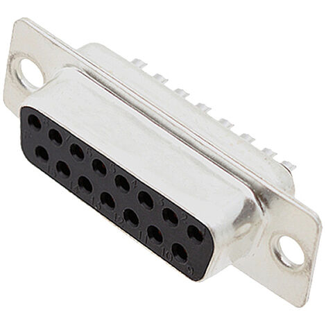 encitech DB15-SS 2101-0180-12 D-SUB Buchsenleiste 180 ° Polzahl: 15 Lötkelch 1 St. Tray