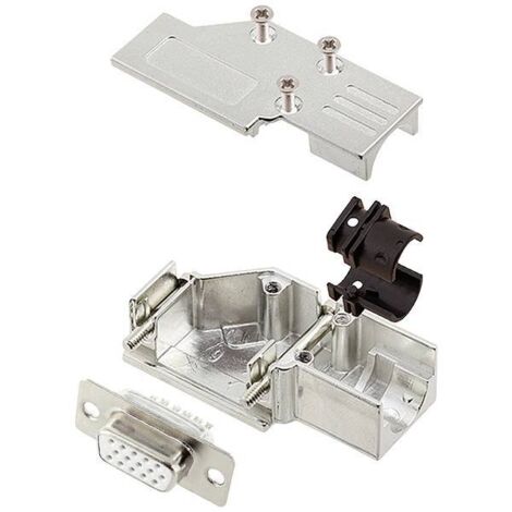 encitech DCMR09-FK-HDS15-W-K 6355-8066-11 KIT connettori femmina SUB-D 90 ° Numero Poli (num): 15 Punte a saldare 1 pz.