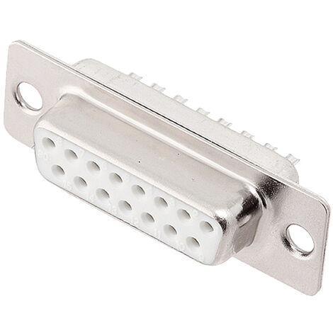 encitech DM15-SS-W 2108-0200-12 D-SUB Buchsenleiste 180 ° Polzahl: 15 Lötkelch 1 St. Tray