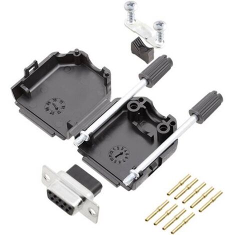 encitech DPPK09-BK-DBCS-K 6355-0078-11 KIT connettori femmina SUB-D 180 ° Numero Poli (num): 9 A crimpare 1 pz.