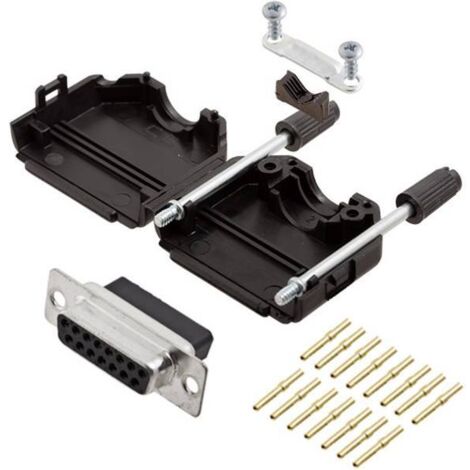 encitech DPPK15-BK-DBCS-K 6355-0078-12 KIT connettori femmina SUB-D 180 ° Numero Poli (num): 9 A crimpare 1 pz.