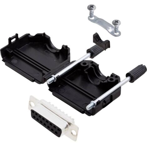 encitech DPPK15-BK-DMS-K 6355-0054-12 KIT connettori femmina SUB-D 180 ° Numero Poli (num): 15 Punte a saldare 1 KIT