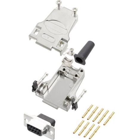 encitech DTZF09-DBCS-K 6355-0048-11 KIT connettori femmina SUB-D 180 ° Numero Poli (num): 9 A crimpare 1 pz.