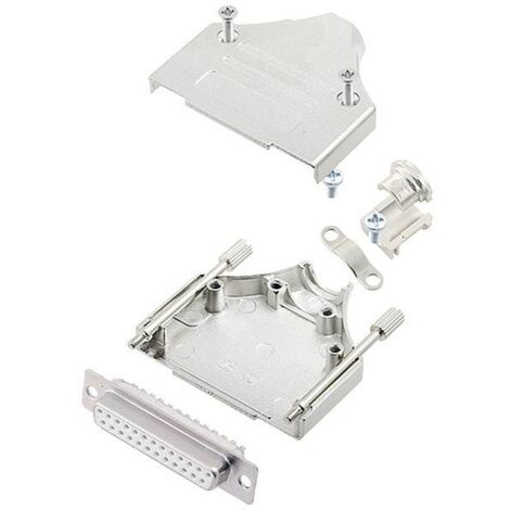 encitech MHDM-25-DBS-W-K 6355-8005-13 KIT connettori femmina SUB-D 180 ° Numero Poli (num): 25 Punte a saldare 1 pz.