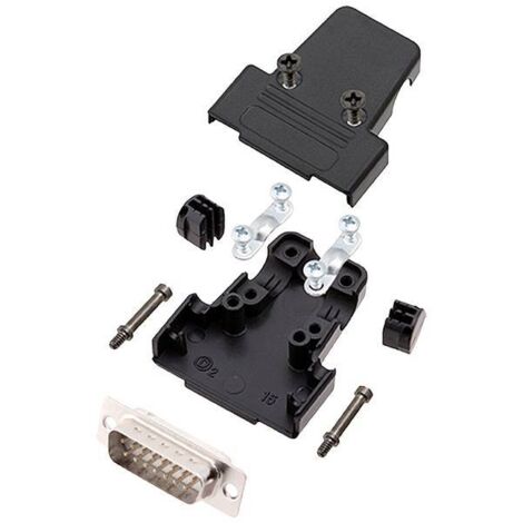 encitech TRI-P-15-DBP-W-K 6355-8036-02 KIT connettori maschio SUB-D 180 ° Numero Poli (num): 15 Punte a saldare 1 pz.