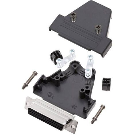 encitech TRI-P-25-HDS44-K 6355-0068-13 Guscio SUB-D Numero Poli (num): 44 Plastica Nero 1 pz.