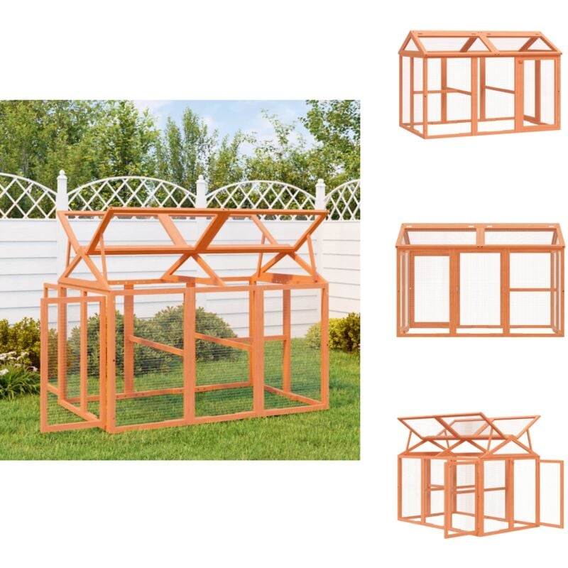 Vidaxl - Enclos animaux marron 141x94x104 cm bois massif de pin - Enclos Animal - Cage Animal - Abri Animal - Espace Extérieur Animal - Voliére