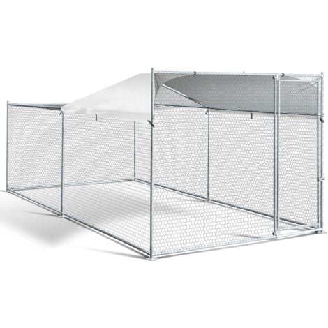 Enclos BOGOTA 8 m² parc grillagé 2x4x1,6 M acier galvanisé avec filet