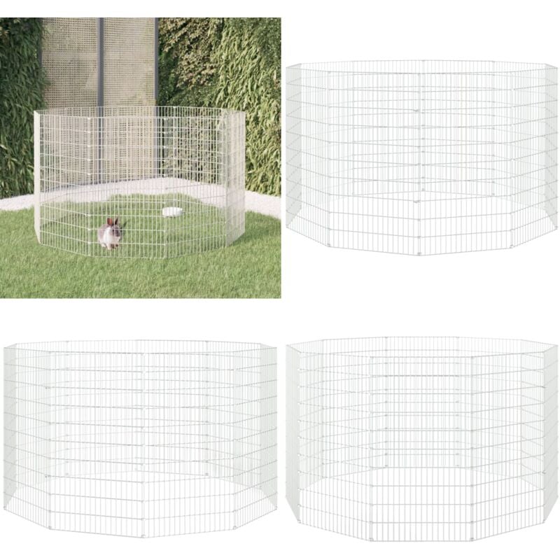Vidaxl - Enclos d'animaux en liberté 10 panneaux 54x100 cm fer galvanisé - Clapier Lapin - Enclos Animal - Parc Animal Domestique - Abri Petit Animal