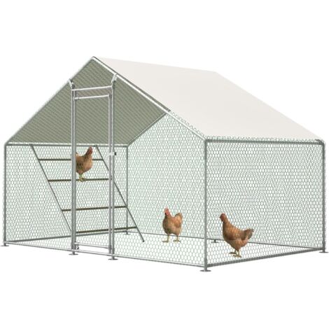 Enclos en métal de 6 m² - 3 x 2 x 2 m - Grand enclos pour Poules