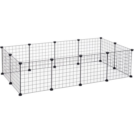 Enclos en plein air Enclos extérieurs en grillage métallique pour petits animaux Noir flexible 106x73x36cm