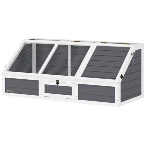 Enclos extérieur pour tortues sans fond, facile à ouvrir, coloris gris clair, pratique et sécurisé pour un usage en extérieur