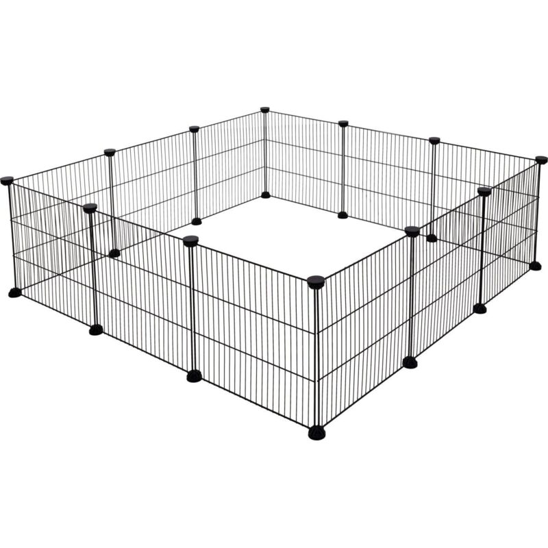 Parc modulable KERBL Hopsi - 12 panneaux 35×35 cm Noir Intérieur/Extérieur Parc modulable KERBL Hopsi - 12 panneaux 35×35 cm Noir Intérieur/Extérieur