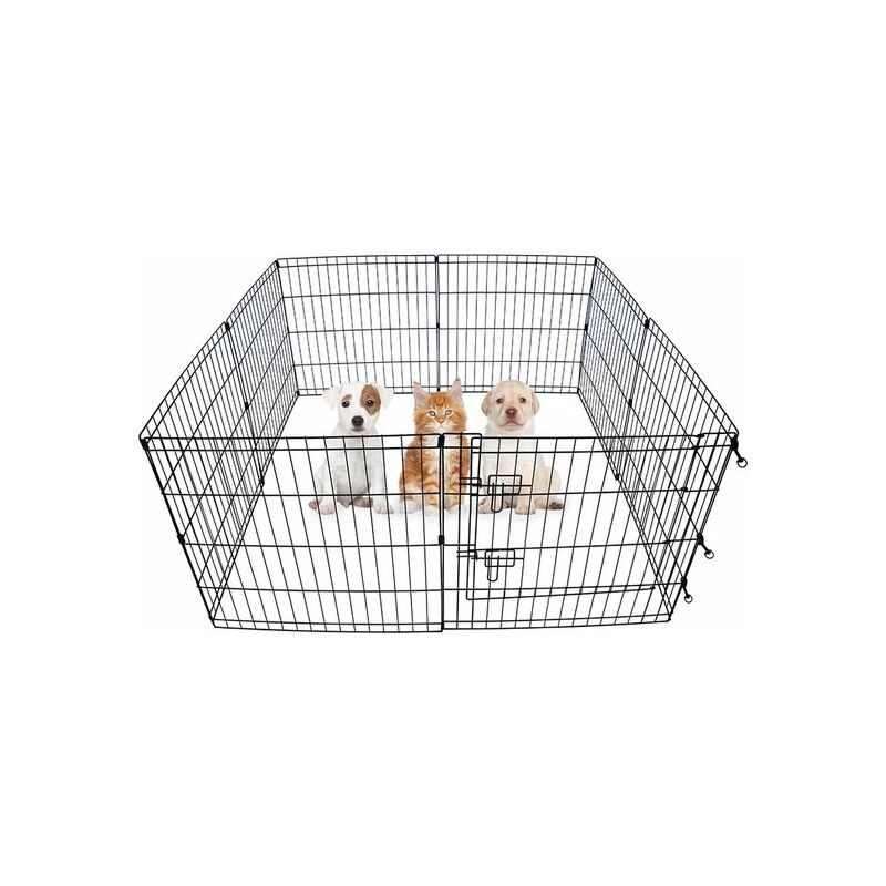 Maxxpet - enclos pour chiots - Enclos pour lapins - Chenil pour chiots - Box pour chiots - Pliable - 8 pièces - 91x61cm