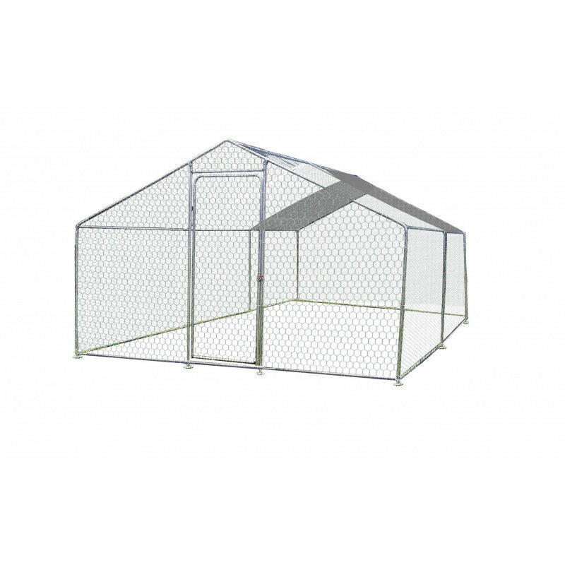 Habrita Foresta - Enclos parc grillagé en acier galvanisé 12m2 pour 7 à 9 poules