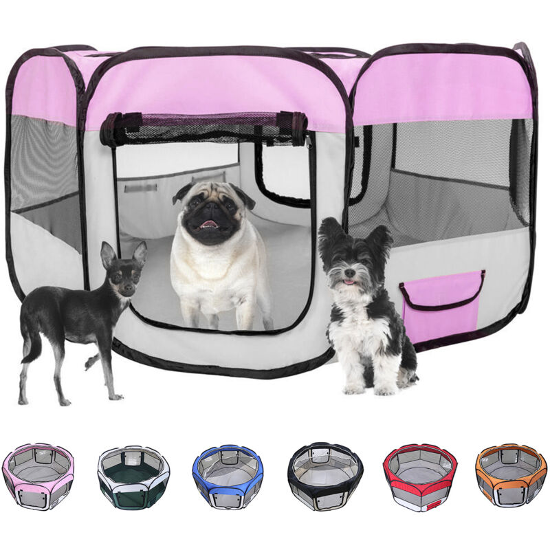 Enclos Pliable pour Chiot/Chien Rose
