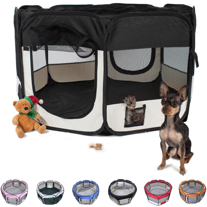 Enclos Pliable pour Chiot/Chien Noir