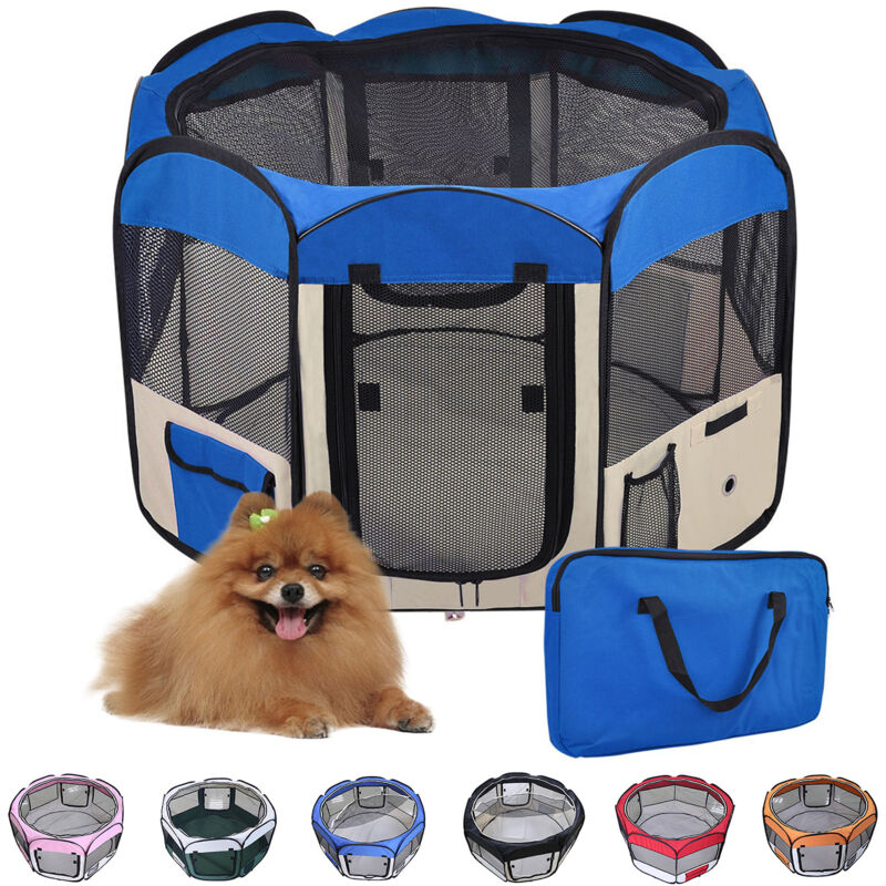 Enclos Pliable pour Chiot/Chien Bleu