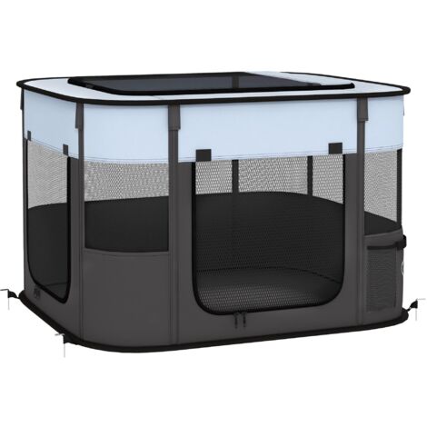 Enclos pliable pour chiots 74x60x45 cm, avec portes, fenêtres, filet respirant, pour petits chiens 4 kg et petits animaux.