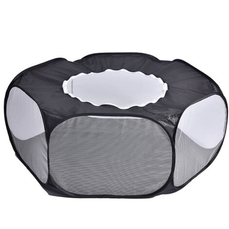 Enclos pliant pour animaux de compagnie lapin extérieur intérieur hamster jouer exercice ramper petit animal tente 10038 cm noir