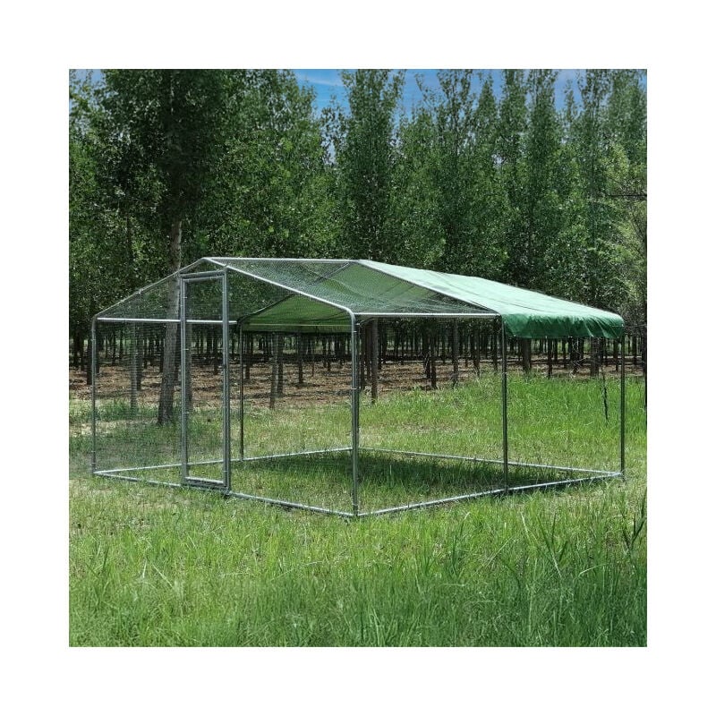 Parc À Poules - Enclos 12m² Ø38mm 4x3x2,25m - Acier Galvanisé