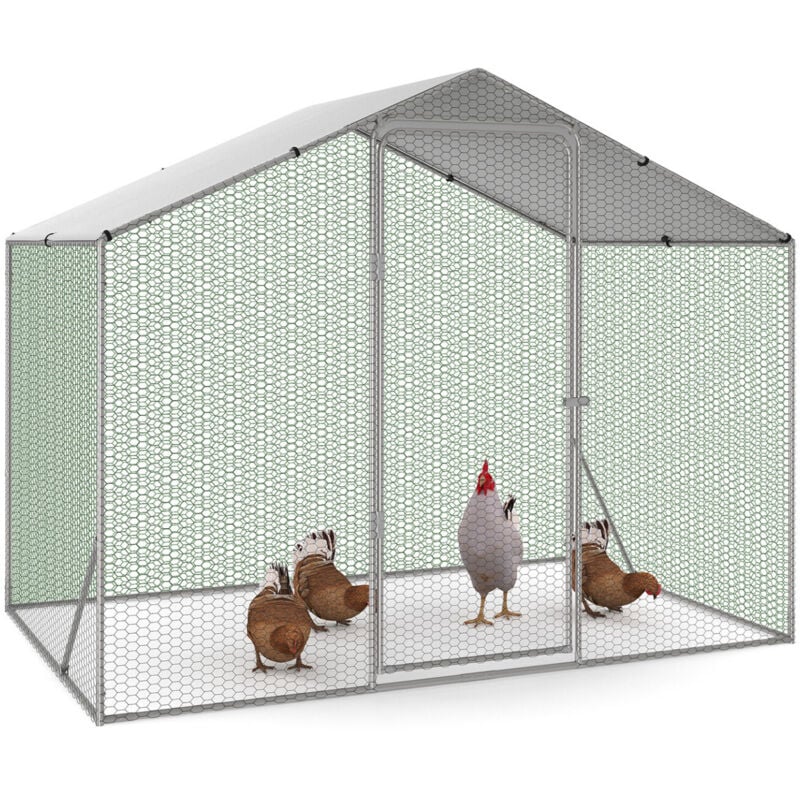 Enclos poulailler Idmarket 3 m² parc grillagé - 2,20x1,4 m - Acier galvanisé - Naturel