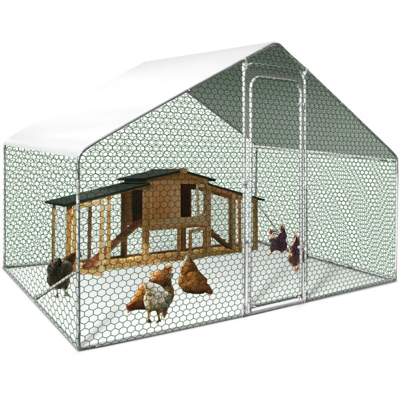 Enclos poulailler 6 m² parc grillagé 3X2m acier galvanisé