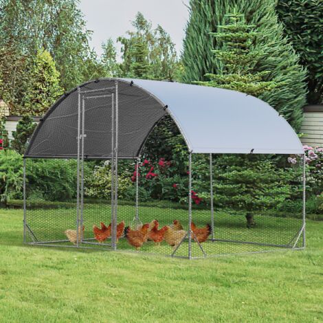 Enclos Poulailler en Acier Galvanisé 190x280CM avec Housse Supérieure en Tissu Oxford Parc Grillagé pour Poulet Canard Lapin CW7007 DESIGN IN