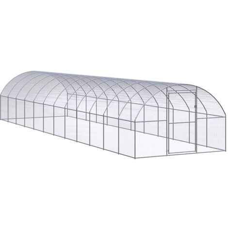 Enclos Poulailler extérieur - Parc enclos pour animaux Cage à poules 3x12x2 m Acier galvanisé BV572814 - BonneVie