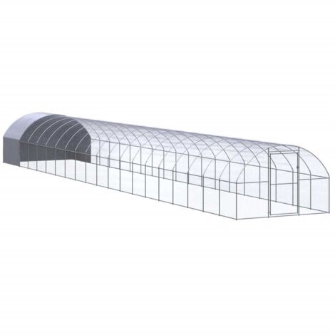 Enclos Poulailler extérieur - Parc enclos pour animaux Cage à poules 3x20x2 m Acier galvanisé BV733602 - BonneVie