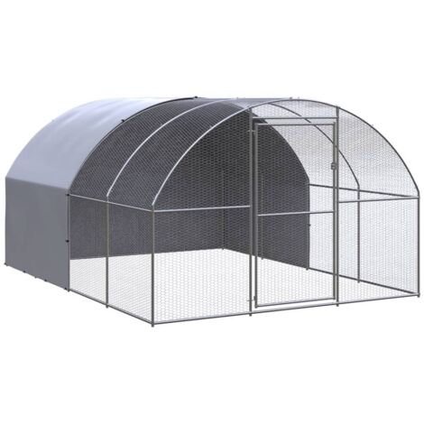 Enclos Poulailler extérieur - Parc enclos pour animaux Cage à poules 3x4x2 m Acier galvanisé BV150548 - BonneVie