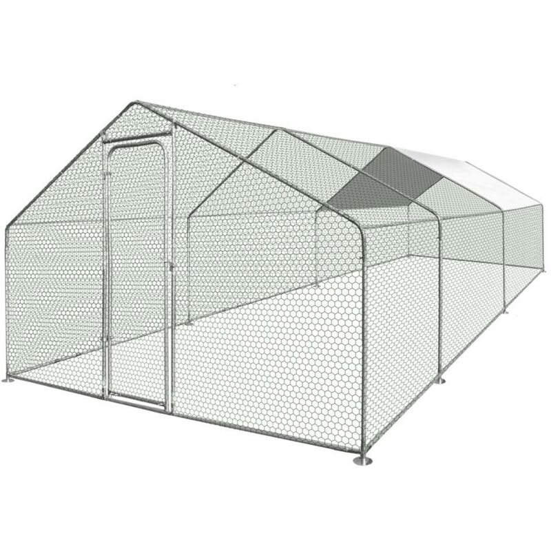 Enclos poulailler / Volière extérieur 18m2 gris 600 - gris