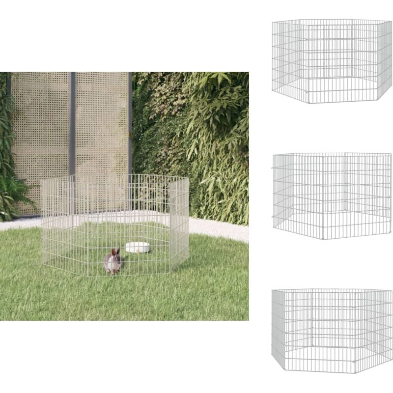 Vidaxl - Enclos pour animaux en liberté 6 panneaux 54x60cm fer galvanisé - Clapier - Enclos Animal - Abri Lapin - Parc Animal Domestique - Cage Chien