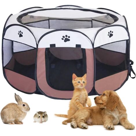 Enclos pour chiot - 74 x 74 x 43 cm - Cage pour chien pour la maison - Cage grillagée pour chien - Cage à lancer pour chat - Cage intérieure pour chat - Cage pour chat - Cage pour chat