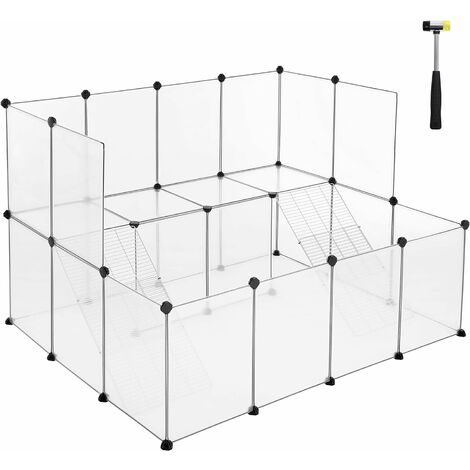 Enclos pour petit animal, clôture modulable, transparent LPC004W01 - Blanc