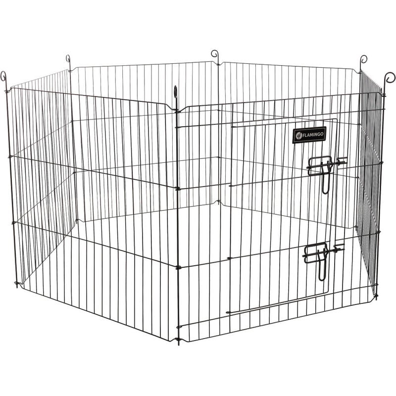 Enclos Zippo noir ø 120 × hauteur 60 cm pour lapin - Flamingo