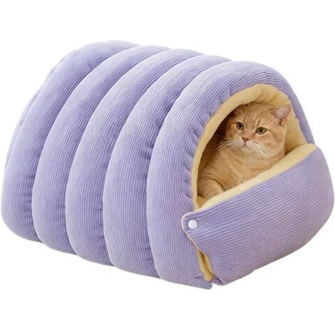 Enclosed Cat Bed, Pet Nest – Small, Medium, and Large Heated Dog Bed, MViolet Basket