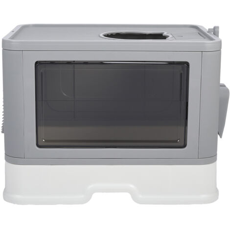 Enclosed Folding Plastic Cat Litter Box with Scoop