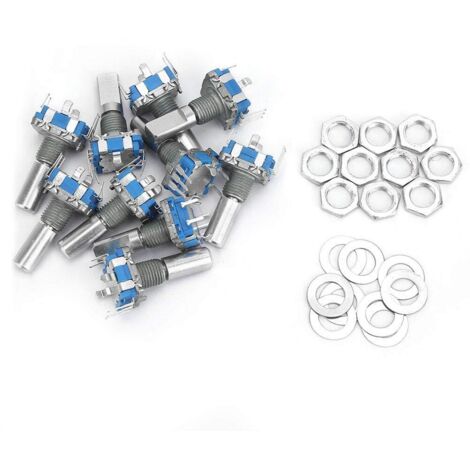 Encoder rotativo, 10 pezzi EC11 encoder rotativo interruttore di codifica potenziometro digitale con interruttore a 5 pin Ampiamente utilizzato nell'elettronica automobilistica